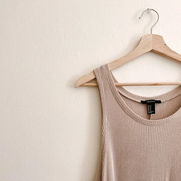 Forever21 Ribbed Taupe Scoopy Tank - Picture 4 of 4